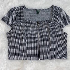 Gingham zipper top